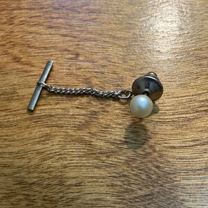 Classic Silver and Pearl Men's Tie Tack